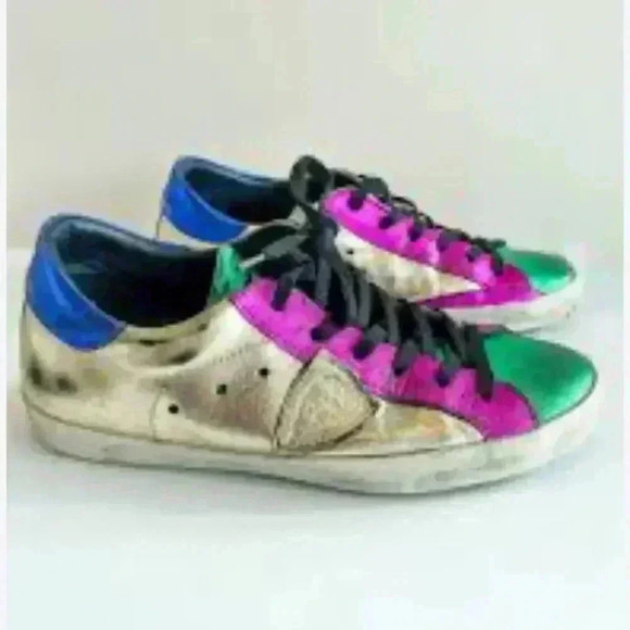 PHILIPPE MODEL PRSX RAINBOW METALLIC SNEAKERS size 36/6 - Picture 1 of 6